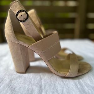 Botkier New York Nude Suede & Elastic Sandal